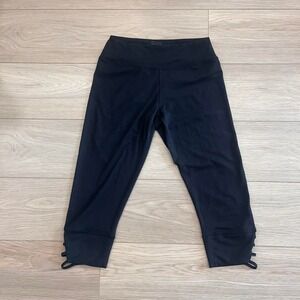 Black Capri Leggings Low Rise Women M Balletcore Y2K Minimalist Old Money